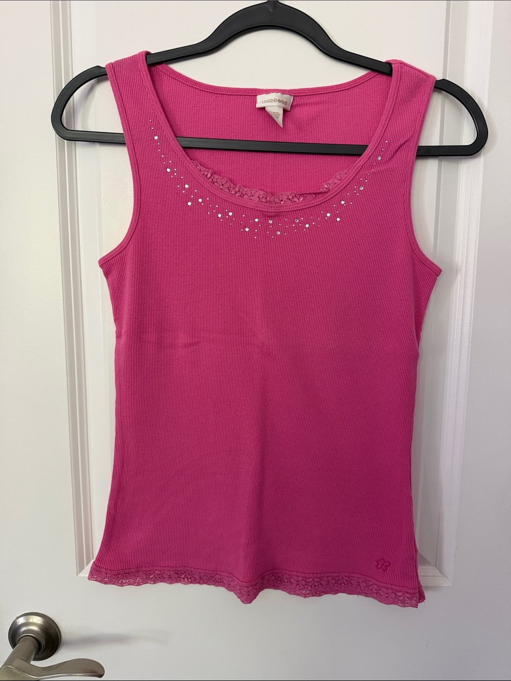 Limited Too Hot Pink Sleeveless Tank Top with Rhinestone Detail